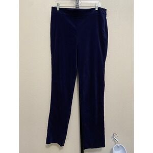Talbots Women's Curvy Navy Blue Velvet Straight Leg Pants 10L 34x32 Heritage